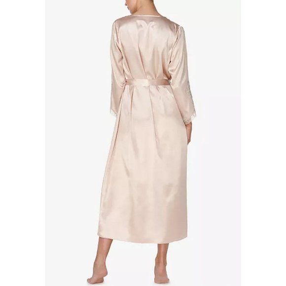 Flora Nikrooz Women's Stella Long Satin Robe Almond (T80236) | Size Large/XL - Picture 2 of 3